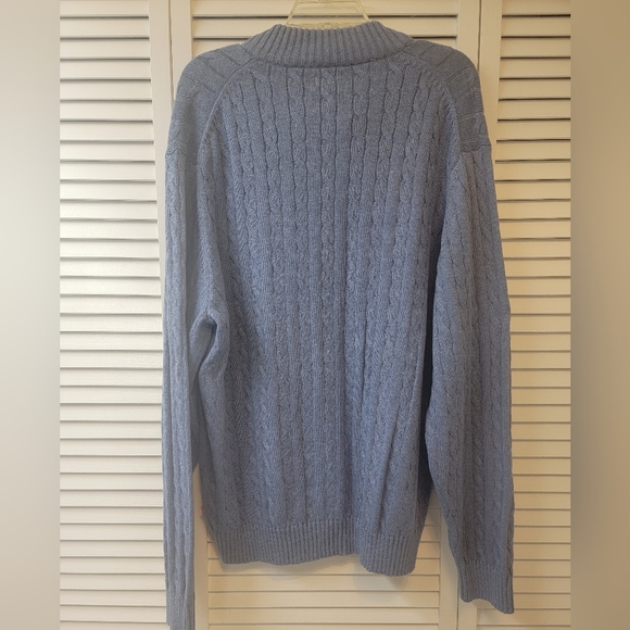 Men's Izod blue cable knit 1/4 zip pullover.. size XL - Picture 2 of 7